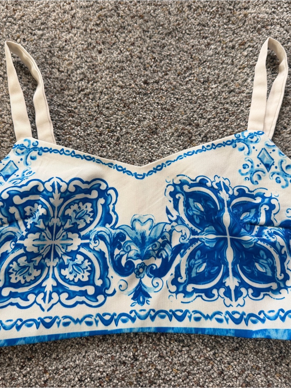 Floral Blue & White Maxi Skirt with Vibrant Set Print (Unworn) - Picture 2 of 2